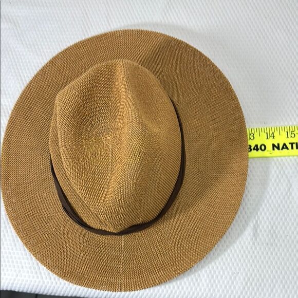 WYETH Brown Part Paper Panama Style Hat One Size - Picture 8 of 9